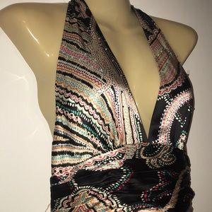 Adrianna Papell Silk Evening Beaded Dress …